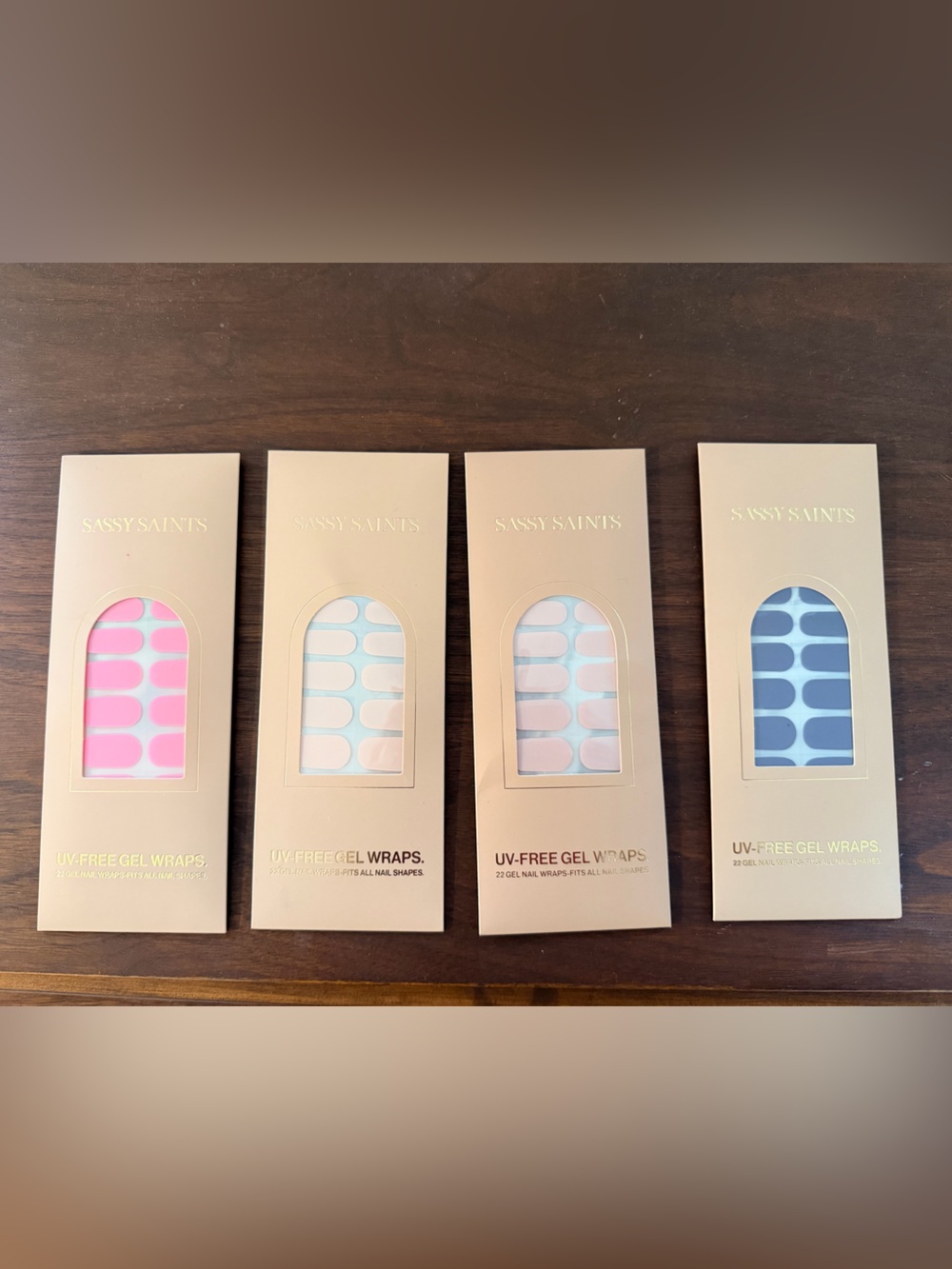 Pink & Blue UV-Free Gel Press-On Nails